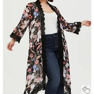 Torrid floral maxi kimono